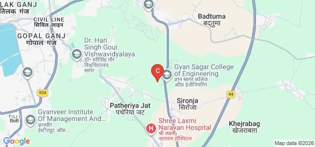 Swami Vivekanand University, Sagar Map