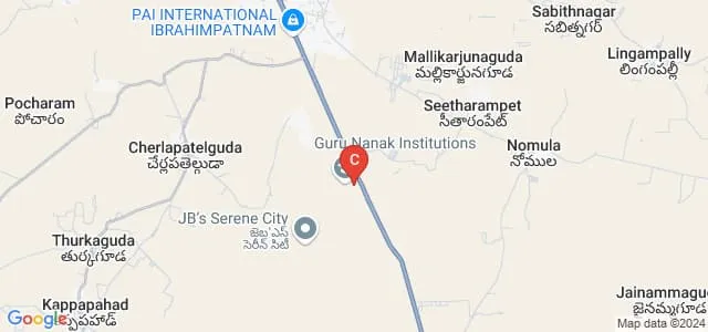 Guru Nanak University, Hyderabad Map