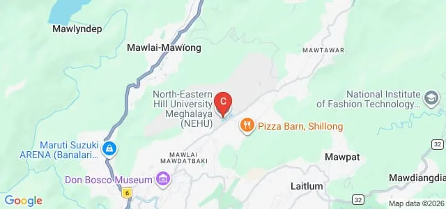 North Eastern Hill University, Shillong Map