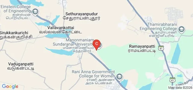 Directorate of Distance and Continuing Education, Manonmaniam Sundaranar University, Tirunelveli Map