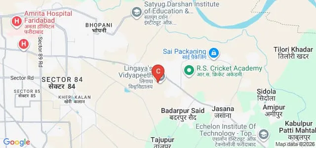 Lingaya's Vidyapeeth, Faridabad Map