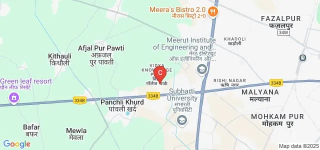 Vidya University, Meerut Map