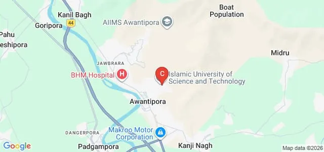 Islamic University of Science and Technology, Pulwama Map