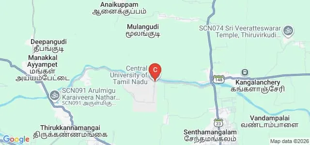 Central University of Tamil Nadu, Thiruvarur Map