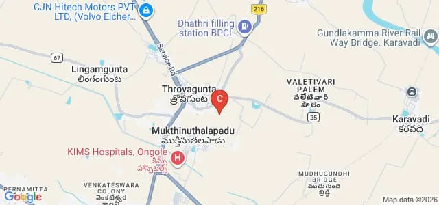 Sri Vijayabharathi College of Education, Throvagunta Map