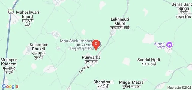 Maa Shakumbhari University, Saharanpur Map