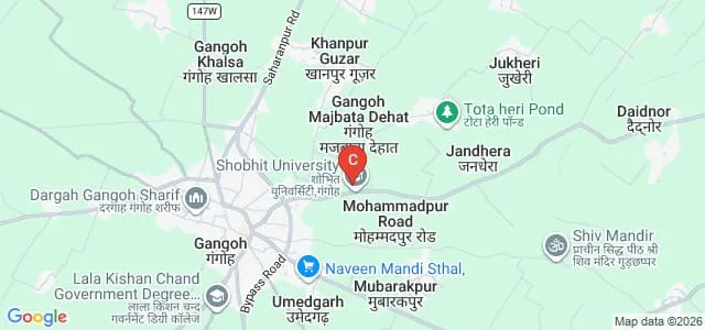 Shobhit University, Gangoh Map