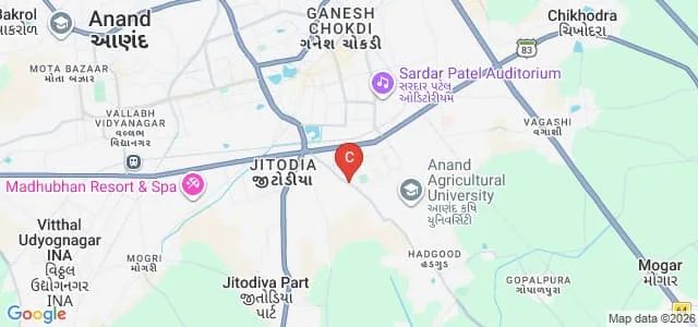Anand Agricultural University, Anand Map