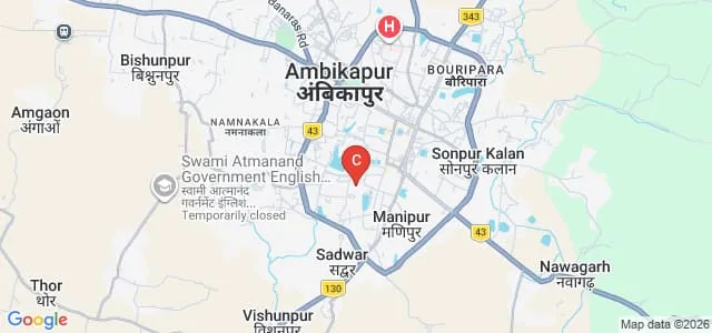 Sant Gahira Guru Vishwavidyalaya, Ambikapur Map