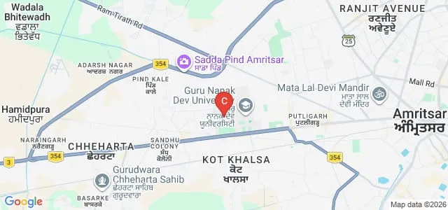 Guru Nanak Dev University, Amritsar Map