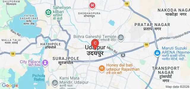 Mohanlal Sukhadia University, Udaipur Map
