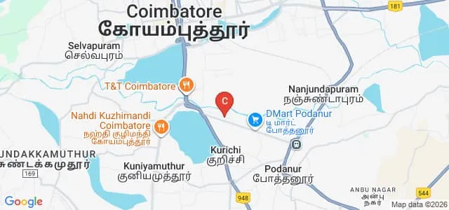 Texcity College of Nursing, Coimbatore Map