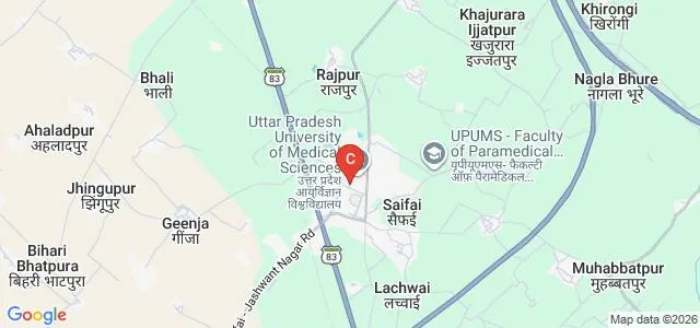 Uttar Pradesh University of Medical Sciences, Saifai Map