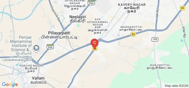 National Institute of Food Technology, Entrepreneurship and Management, Thanjavur Map