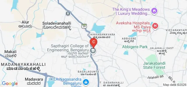 Sapthagiri NPS University, Bengaluru Map