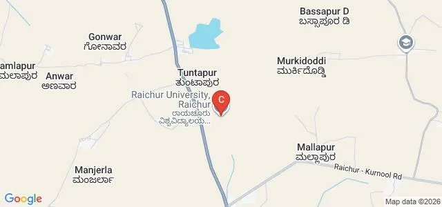 Raichur University, Raichur Map