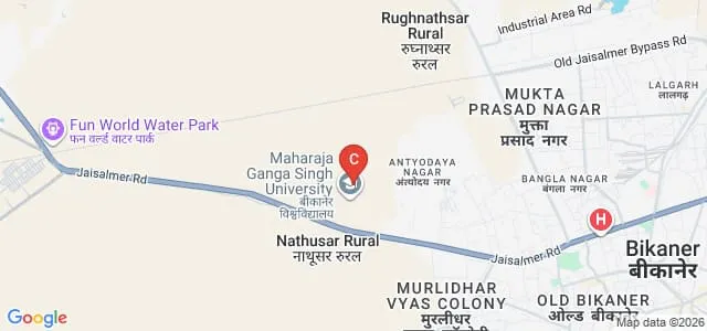 Maharaja Ganga Singh University, Bikaner Map