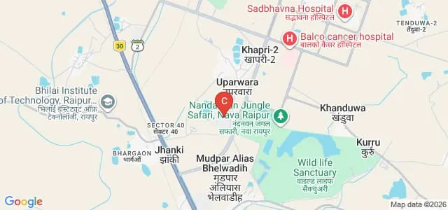 Hidayatullah National Law University, Raipur Map