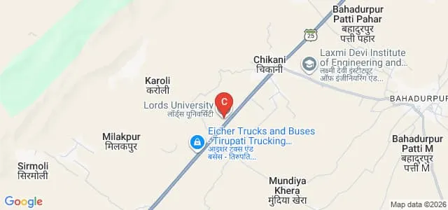 Lords University, Alwar Map