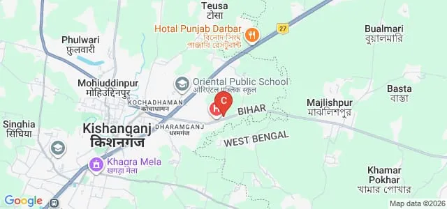Mata Gujri University, Kishanganj Map