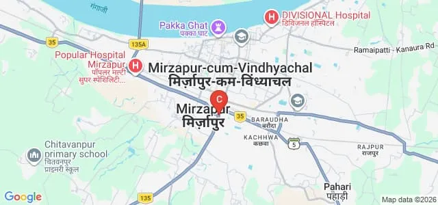 Maa Vindhyavasini University, Mirzapur Map
