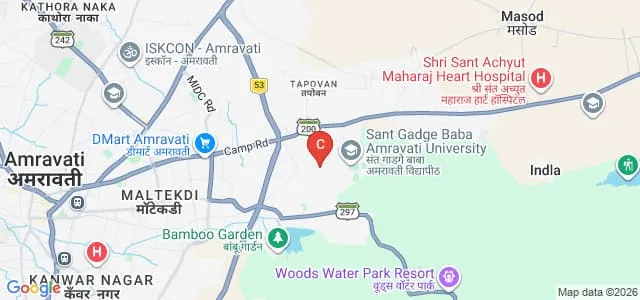 Sant Gadge Baba Amravati University, Amravati Map
