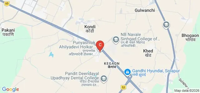 Punyashlok Ahilyadevi Holkar Solapur University, Solapur Map