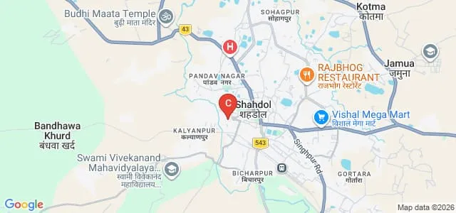 Pandit SN Shukla University, Shahdol Map