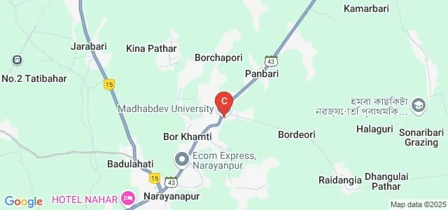 Madhabdev University, Lakhimpur Map