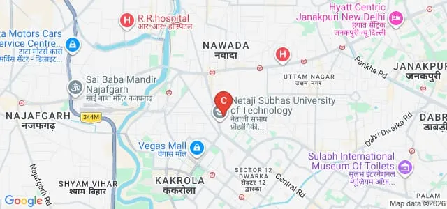 Netaji Subhas University of Technology, New Delhi Map