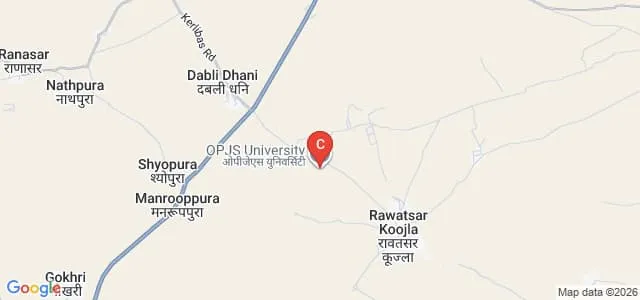 OPJS University, Rajgarh Map