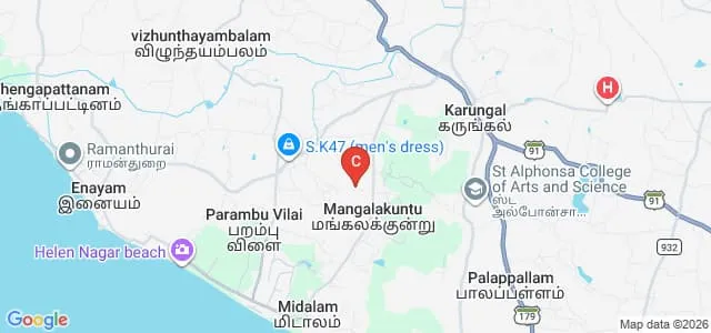 St Teresa Arts and Science College for Women, Mangalakuntu Map