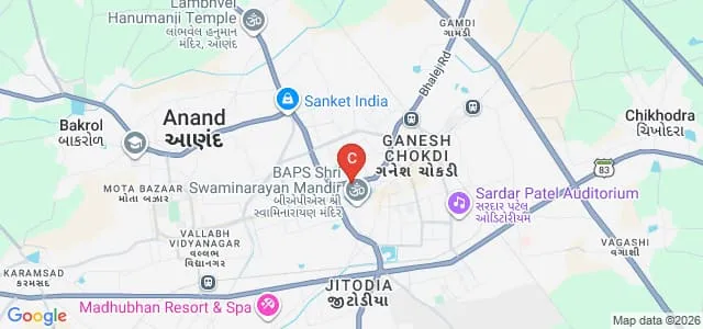 Smt Minakshiben D Patel Institute of Physical Science and Research, Anand Map