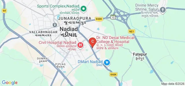 Dharmsinh Desai University, Nadiad Map
