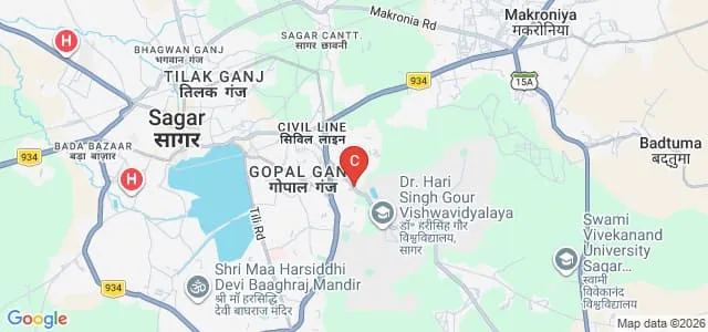 Dr Harisingh Gour Vishwavidyalaya, Sagar Map