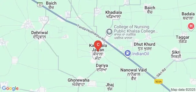 College of Nursing, Public Khalsa College for Women, Hoshiarpur Map