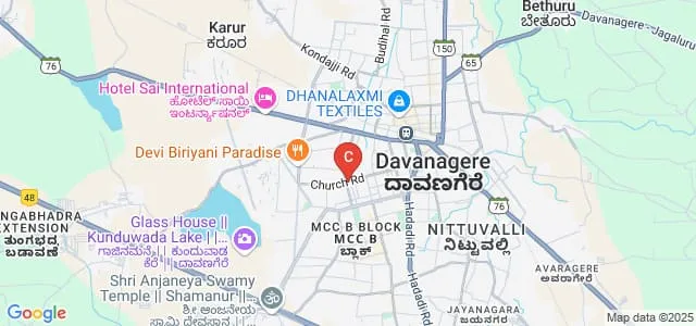 Chanukya First Grade College Commerce, Davangere Map