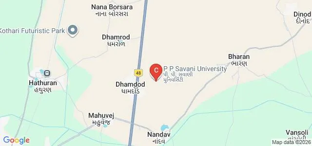 School of Physiotherapy, PP Savani University, Surat Map