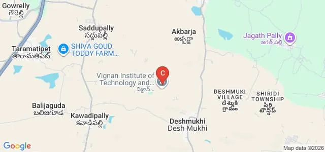 Vignan Institute of Technology and Science, Nalgonda Map