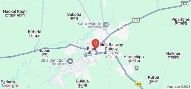 Aricent College of Education, Bina Map