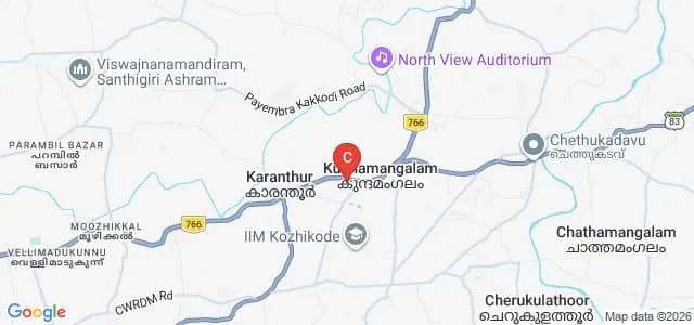 Markaz College of Arts and Science, Karanthur Map