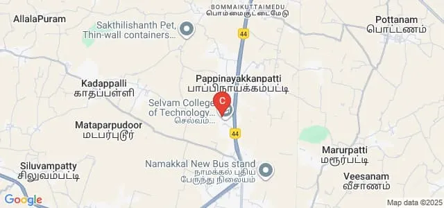 Selvamm Arts and Science College, Namakkal Map