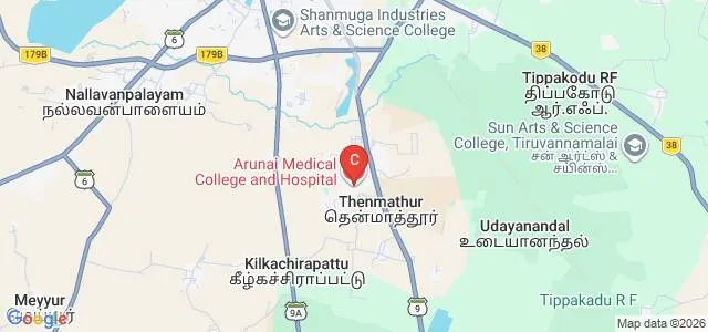 Arunai Medical College and Hospital, Tiruvannamalai Map