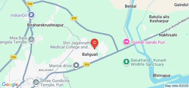 Shri Jagannath Medical College and Hospital, Puri Map