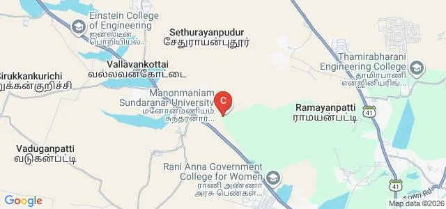 Department of Management Studies, Manonmaniam Sundaranar University, Tirunelveli Map