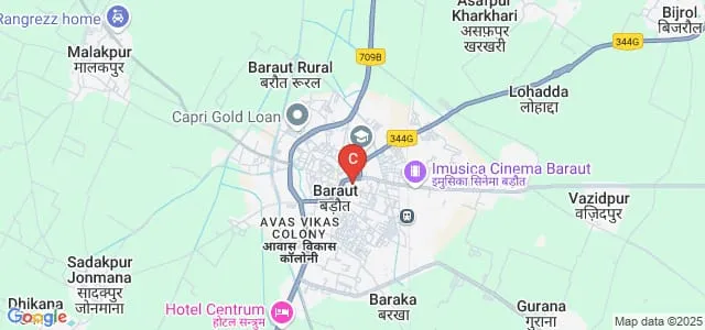 Digambar Jain College, Baraut Map