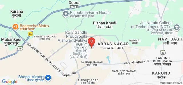 University Polytechnic, Rajiv Gandhi Proudyogiki Vishwavidyalaya, Bhopal Map