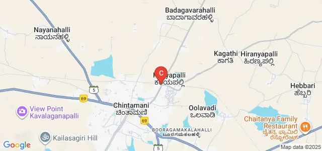 SLES College of Nursing, Chintamani Map