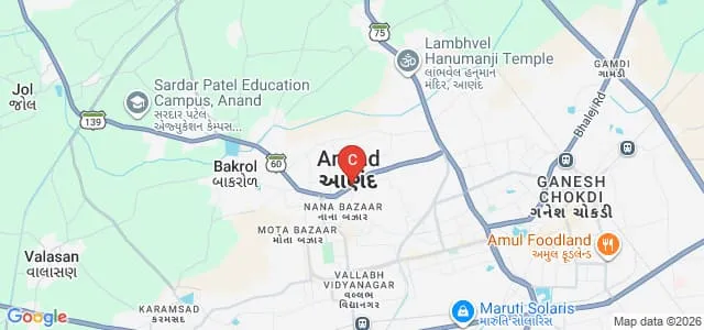 Sardar Patel College of Pharmacy, Bakrol Map