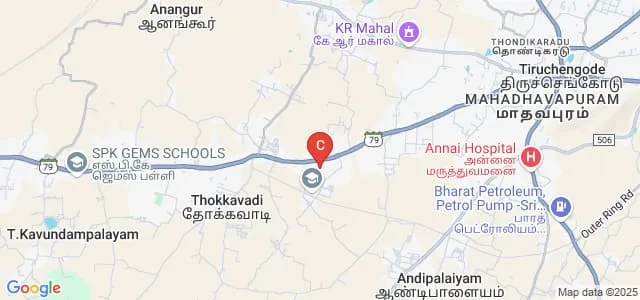 Vidyaa Vikas College of Arts and Science, Tiruchengode Map